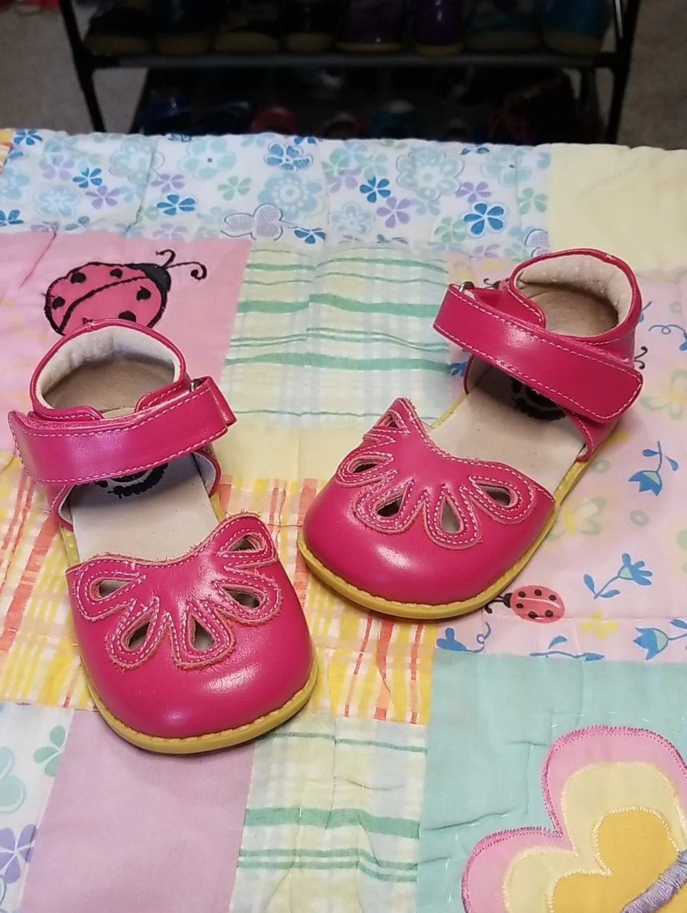 Livie & Luca Pink Leather Mary Jane Shoes Size 6 Soft Leather Petals